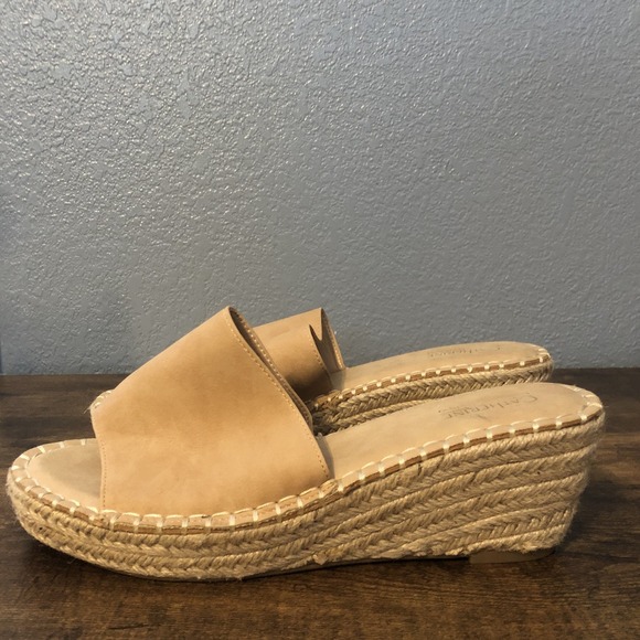 Catherine Malandrino Camey Espadrille 2.5" Wedge Sandals Women Size 9 Beige Tan - Picture 6 of 11